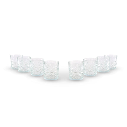 Verwen Jezelf Met 2 Sets Luxe Transparante Waterglazen - 8 Glazen Per Set - 230 ml - Vaatwasmachinebestendig