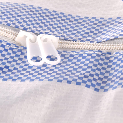 Boodschappentassen in Blauw & Wit - Praktische Opbergtassen - 55cm x 30cm x 50cm - Handige Rits - Shopper Tassen - 540g 