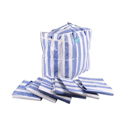 Modieuze Opbergtassen voor Kleding - Blauw&Wit - 55cm x 30cm x 50cm - 1260g - 7 Stuks - shopper tas 