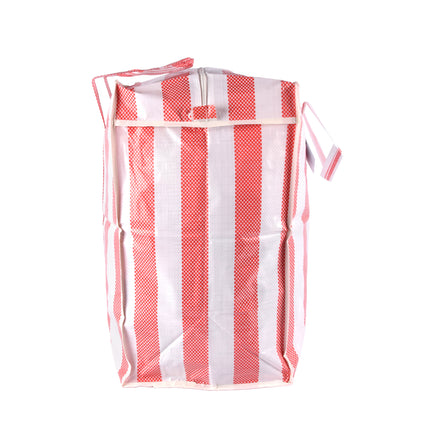 1 stuk Boodschappentas met Rits - Rood-Wit - Shopper tas XXL - 55cm x 30cm x 50cm - Wastas - 180g  - 82 Liter 
