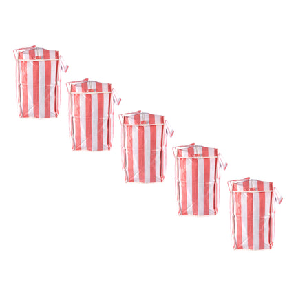 Multifunctionele Opbergtassen Set - Rood-Wit - 5 stuks - Reistas - 82 Liter - Lichtgewicht Plastic - Opvouwbare tas 