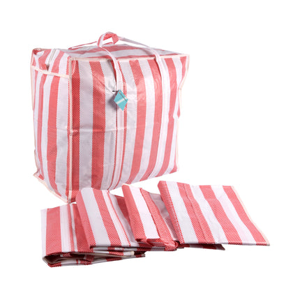 Multifunctionele Opbergtassen Set - Rood-Wit - 5 stuks - Reistas - 82 Liter - Lichtgewicht Plastic - Opvouwbare tas 
