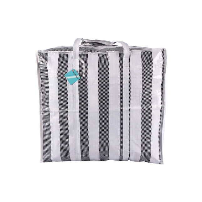 Opbergtas - Zwart-Wit - 55cm x 30cm x 50cm - met Rits -Shopper Tas XXL - 82 Liter - Voor Kleding, Wassen en Reizen