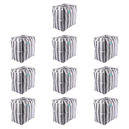 Set van 10 Duurzame Zwart-witte Boodschappentassen - Ideaal voor Winkelen en Organiseren - 55cm x 30cm x 50cm - 1800g