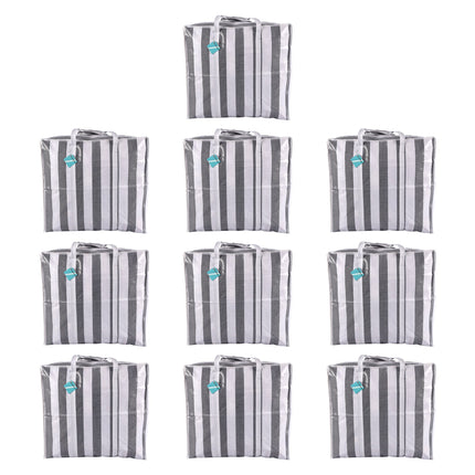 Set van 10 Duurzame Zwart-witte Boodschappentassen - Ideaal voor Winkelen en Organiseren - 55cm x 30cm x 50cm - 1800g