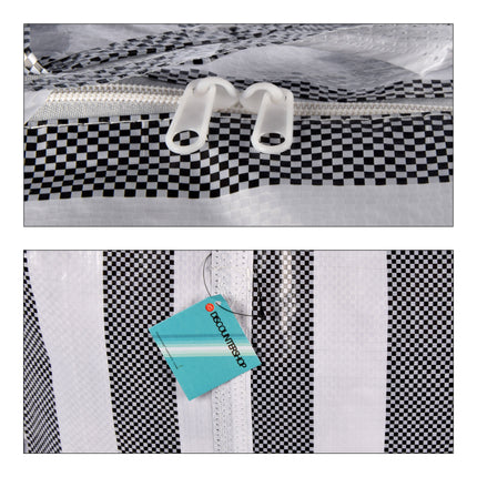 XXL Shopper Tas voor Kleding en Reizen - Zwart-wit - Plastic - 55cm x 30cm x 50cm - 1440g - Set van 8 stuks