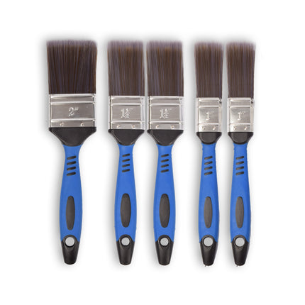 1 set x 5 stuks | Kwastenset | blauw/grijs/zilver | Kwasten | plastic | Verfkwasten | Schilderkwasten | 27cm*12cm*3.5cm