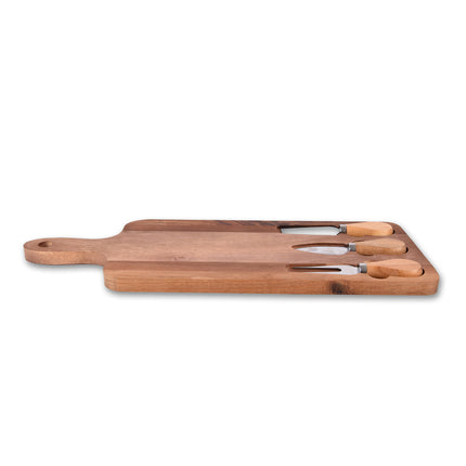 Kaasplank | Kaasplankje | bamboo | Kaasplank met 3 messen | 321 g | lbruin | incl.messen | 42cm*1.5cm*15.5cm