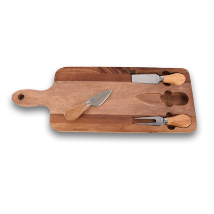 Kaasplank | Kaasplankje | bamboo | Kaasplank met 3 messen | 321 g | lbruin | incl.messen | 42cm*1.5cm*15.5cm