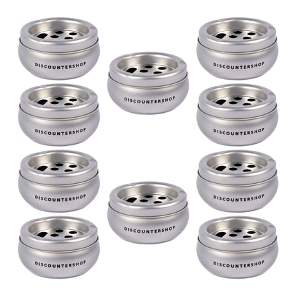 Functionele Zilveren Aluminium Stormasbak - 10 Sigaretten Capaciteit - Hoogte 5.5 cm - Diameter 10 cm - Voor Binnen