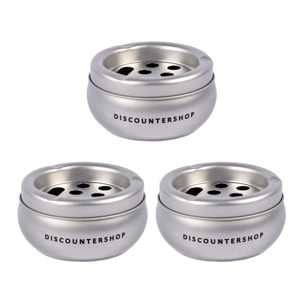 3x Aluminium Stormasbak - Zilverkleurige Sigarettenasbak voor Binnen - Capaciteit van 3 - Slechts 180g - Afmetingen 5.5cm x 10cm
