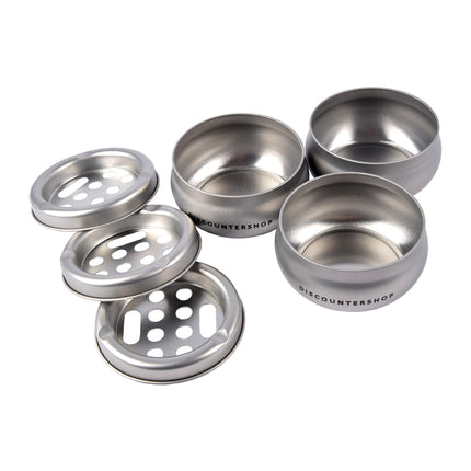 3x Aluminium Stormasbak - Zilverkleurige Sigarettenasbak voor Binnen - Capaciteit van 3 - Slechts 180g - Afmetingen 5.5cm x 10cm