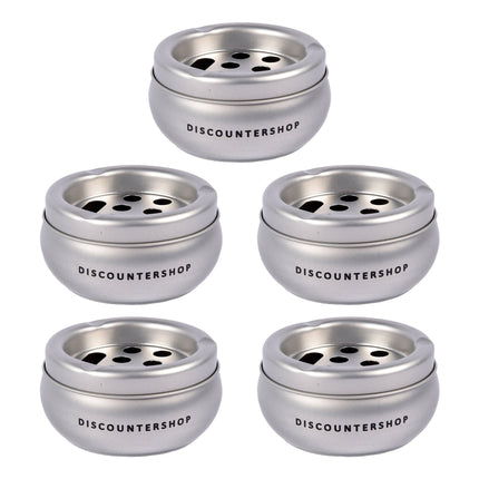Exclusieve Zilverkleurige Stormasbak voor Binnen - Gemaakt van Aluminium - Ruimte voor 5 Sigaretten - Afmetingen: 5.5cm Hoog, 10cm Diameter 