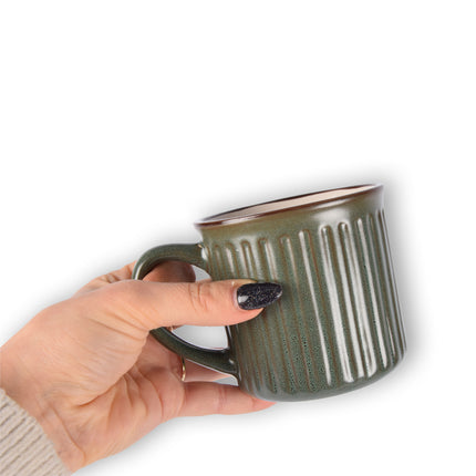 Groene Aardewerken Beker - 250ml - Bekerset voor Koffie en Thee