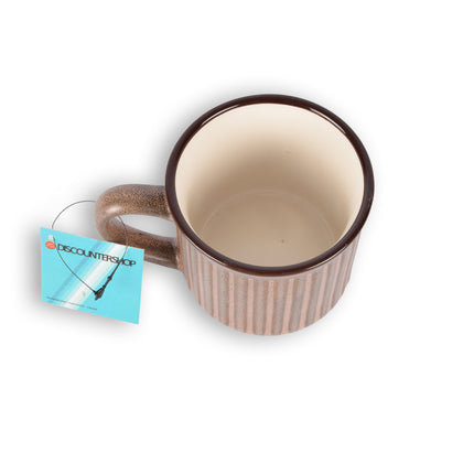 Stijlvolle Paarse Beker - Koffiebeker van Aardewerk - 250ml - Bekerset - 13cm x 9cm - Drinkbeker – Theebeker