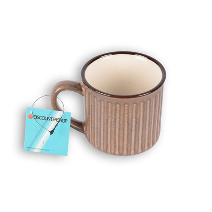 Stijlvolle Paarse Beker - Koffiebeker van Aardewerk - 250ml - Bekerset - 13cm x 9cm - Drinkbeker – Theebeker