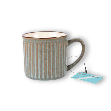 Blauwe Aardewerken Bekerset - Stijlvol Design - 1 Stuk, 378g - Afmetingen: 9cm x 13cm x 9cm - Capaciteit: 250ml - Ideaal voor Koffie & Thee