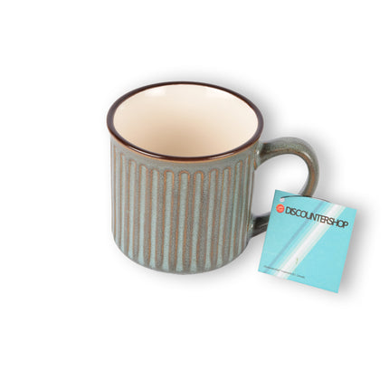 Blauwe Aardewerken Bekerset - Stijlvol Design - 1 Stuk, 378g - Afmetingen: 9cm x 13cm x 9cm - Capaciteit: 250ml - Ideaal voor Koffie & Thee