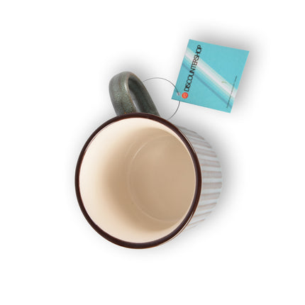 Blauwe Aardewerken Bekerset - Stijlvol Design - 1 Stuk, 378g - Afmetingen: 9cm x 13cm x 9cm - Capaciteit: 250ml - Ideaal voor Koffie & Thee