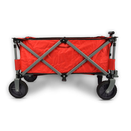 Bolderkar opvouwbaar | Bolderkar | Rood | gelegeerd staal | Draaibaar | Hendel verstelbaar in 2 standen | Maximale belasting: 70kg | Transportkar | Strandkar | 90x49x58cm