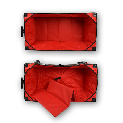 Bolderkar opvouwbaar | Bolderkar | Rood | gelegeerd staal | Draaibaar | Hendel verstelbaar in 2 standen | Maximale belasting: 70kg | Transportkar | Strandkar | 90x49x58cm