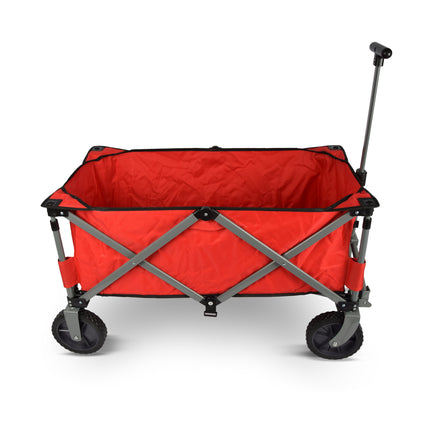 Bolderkar opvouwbaar | Bolderkar | Rood | gelegeerd staal | Draaibaar | Hendel verstelbaar in 2 standen | Maximale belasting: 70kg | Transportkar | Strandkar | 90x49x58cm