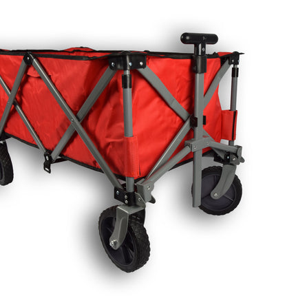 Bolderkar opvouwbaar | Bolderkar | Rood | gelegeerd staal | Draaibaar | Hendel verstelbaar in 2 standen | Maximale belasting: 70kg | Transportkar | Strandkar | 90x49x58cm