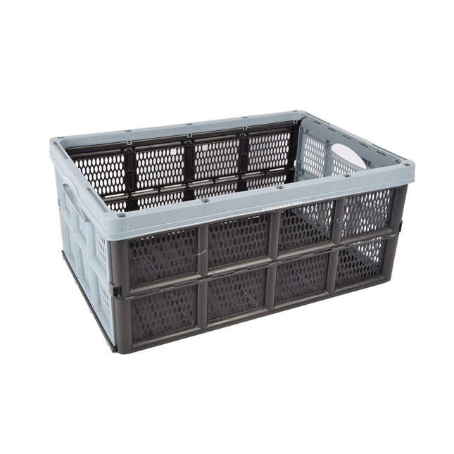 Duurzame Blauwe Vouwkrat 32 Liter van Gerecycled Plastic | 50cm x 21cm x 33cm | Opbergbox Zonder Deksel Met Soft-Touch Handgrepen | Ruimtebesparend Ideaal voor Kleding, Speelgoed, Boodschappen en Gereedschap 