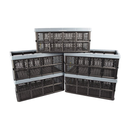 Opslag die Voldoet aan de Behoefte: Duurzame Blauwe Vouwkrat 32 Liter van Gerecycled Plastic | 50cm x 21cm x 33cm | 5 Stuks | Veilig Bewaren Koel Opslaan 