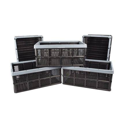 Opslag die Voldoet aan de Behoefte: Duurzame Blauwe Vouwkrat 32 Liter van Gerecycled Plastic | 50cm x 21cm x 33cm | 5 Stuks | Veilig Bewaren Koel Opslaan 