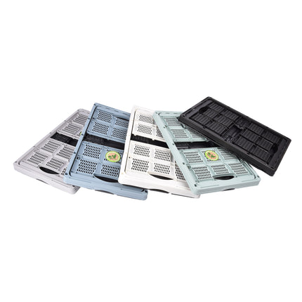 Vervaardigde Opbergoplossingen  Mintgroene Opvouwbare Vouwkrat 32 Liter | 5 Stuks | Gemaakt van Gerecycled Plastic | 50cm x 21cm x 33cm | Duurzaam en Praktisch met Tweezijdige Handgrepen 