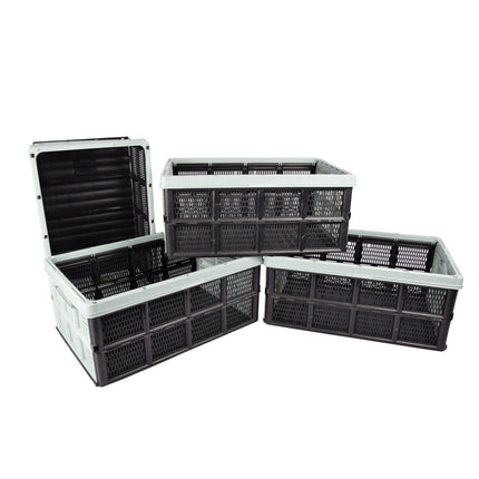 Mintgroene Opvouwbare Vouwkrat 32 Liter van Gerecycled Plastic |4 Stuks | Lichtgewicht | 50cm x 21cm x 33cm | Multifunctionele Opbergbox Zonder Deksel | Ideaal voor Kleding Speelgoed en Boodschappen 