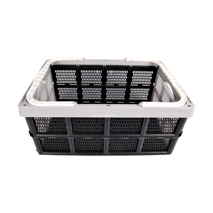 Handig Inklapbaar Opbergkrat - 40L - Kunststof Materiaal - Vouwkrat van Plastic - Twee Zijhandvatten -  50cm x 34cm x 24cm - voor Kledingopslag