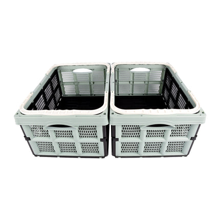 2x Inklapbaar Vouwkrat voor Efficiënte Kledingopslag - Ruime 40 Liter Capaciteit! Met Twee Zijhandvatten - 50cm x 34cm x 24cm - Vouwkrat voor kleding 
