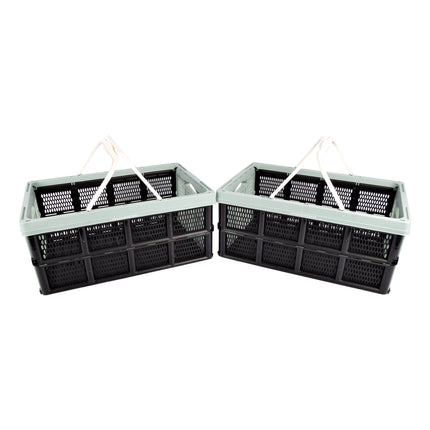 2x Inklapbaar Vouwkrat voor Efficiënte Kledingopslag - Ruime 40 Liter Capaciteit! Met Twee Zijhandvatten - 50cm x 34cm x 24cm - Vouwkrat voor kleding 