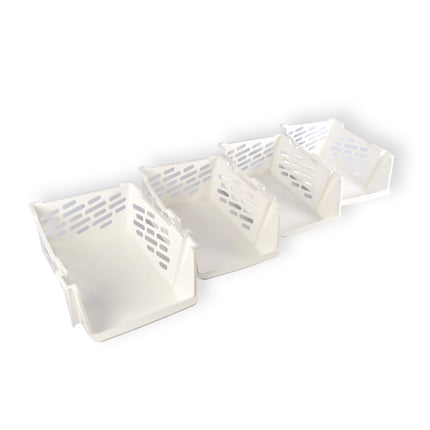 4 stuks | Witte Kunststof Groentemandje van Discountershop: Ruim, Stijlvol en Praktisch als Opbergbox en Opbergmand – 46cm x 37.5cm x 20cm 
