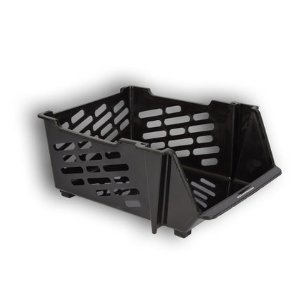 Praktische Groentemand - Zwart Kunststof Opbergmandje zonder Deksel - Opbergbak voor Speelgoed - 46cm x 37.5cm x 20cm - Set van 4 stuks