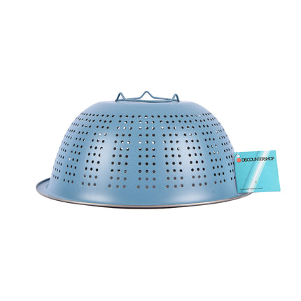 Multifunctionele Blauwe Keukenvergiet van Aluminium | 28cm x 28cm x 11cm | 1 Stuk | Keukenvergiet RVS | Keukenvergiet Kom Set | Keukenvergiet Metaal | Roestvrij Staal Gaas Vergieten 