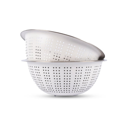 Onmisbaar Duo: Witte RVS Vergieten voor moeiteloos Afgieten (28 cm) 