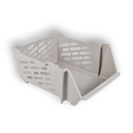1 stuks Beige Kunststof Groentemandje van Discountershop: Ruim, Stijlvol en Praktisch als Opbergbox en Opbergmand – 46cm x 37.5cm x 20cm 