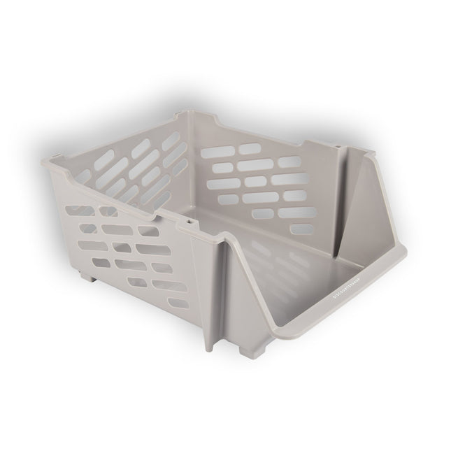 1 stuks Beige Kunststof Groentemandje van Discountershop: Ruim, Stijlvol en Praktisch als Opbergbox en Opbergmand – 46cm x 37.5cm x 20cm 