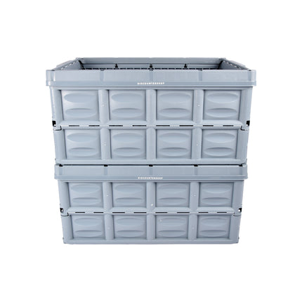 Snelle en Eenvoudige Opberging Met Blauwe Opvouwbare Vouwkrat 45 Liter van Gehard Plastic | 2 Delige | 53cm x 40cm x 26cm | Twee Zijhandgrepen | Max  Belasting 35 kg | Berg Op met Gemak