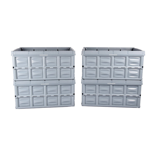Gemak Begint Hier Met Blauwe Opvouwbare Vouwkrat 45 Liter | 4 Stuks | Gehard Plastic | Max. Belasting 35 kg | 53cm x 40cm x 26cm | Vertrouwd Opbergen en Gaan