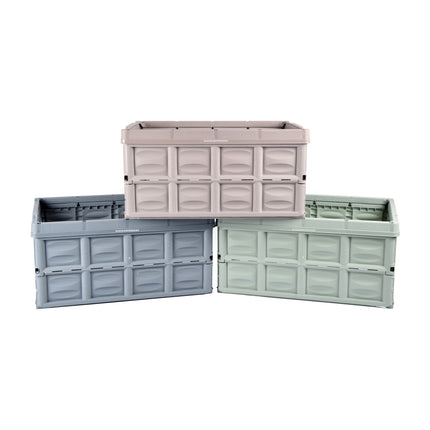 Toegang Uitmuntendheid Ontmoet Met Grijze Opvouwbare Vouwkrat 45L | 4 Delige | Gehard Plastic | Max Belasting 35 kg | 53cm x 40cm x 26cm | Sleutel tot Gemakkelijke Opslag 
