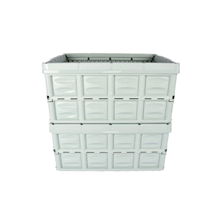 Vouwkrat Mint Groen 45L | Set Van 2 | Opvouwbare Opbergkrat zonder Deksel | Stevige Plastic Krat met Handvatten | Draagkracht tot 35kg | 53cm x 40cm x 26cm | Voor Boodschappen Gereedschap en Speelgoed 