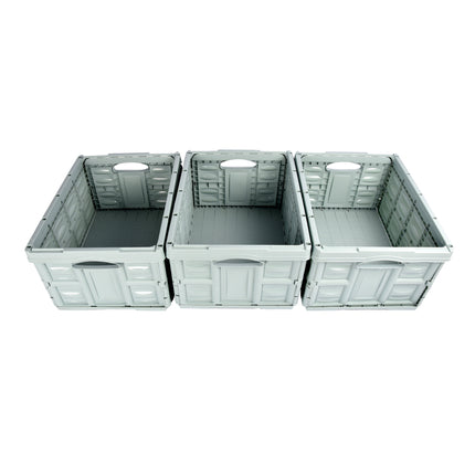 Opvouwbare Vouwkrat 45L |  Mintgroen | Sterk Plastic | 53cm x 40cm x 26cm | Draaglast 35kg | 3 stuks | Ruimtebesparend en Stapelbaar | Opvouwbare Kledingmand Voor Praktische Opbergoplossing