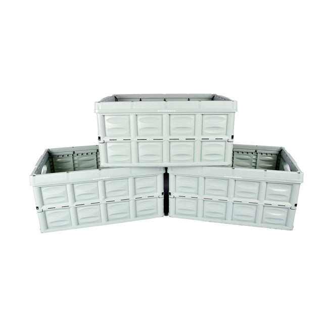 Opvouwbare Vouwkrat 45L |  Mintgroen | Sterk Plastic | 53cm x 40cm x 26cm | Draaglast 35kg | 3 stuks | Ruimtebesparend en Stapelbaar | Opvouwbare Kledingmand Voor Praktische Opbergoplossing
