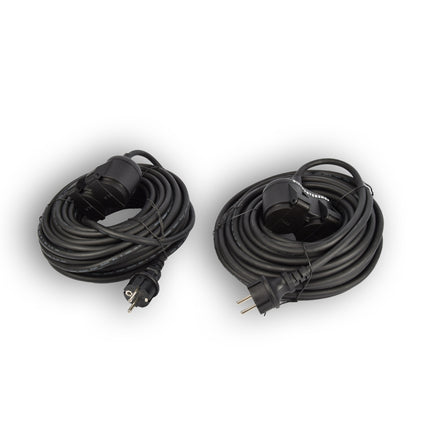 Robuust Rubber Verlengsnoer met 2 stopcontacten – IP44/H05RR-F3G/1,5mm2 Neopreen 20m - Kabellengte - waterbestendig - 230V