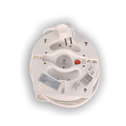 Kwalitatief Verlengsnoer met Stekkerdoos van Kunststof - Wit - Discountershop - 10Mtr - 1100W - 2.4AMP - USB Charger Output