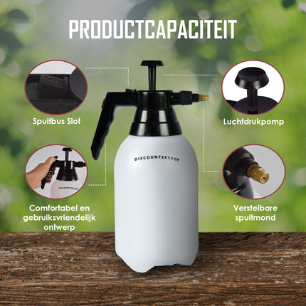 2stuks | Plantenspuiten | Waterverstuiver | 1.5 liter | plastic | wit&zwart | Tuinspuit | Plantensproeier | Sproeifles | 31cm*11cm
